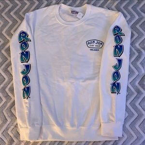 NWT White Ron Jon Surf Shop Crewneck - Size S